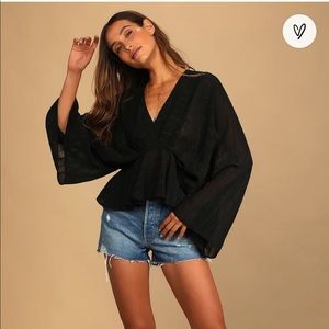 More to Adore Black Striped Long Sleeve Top